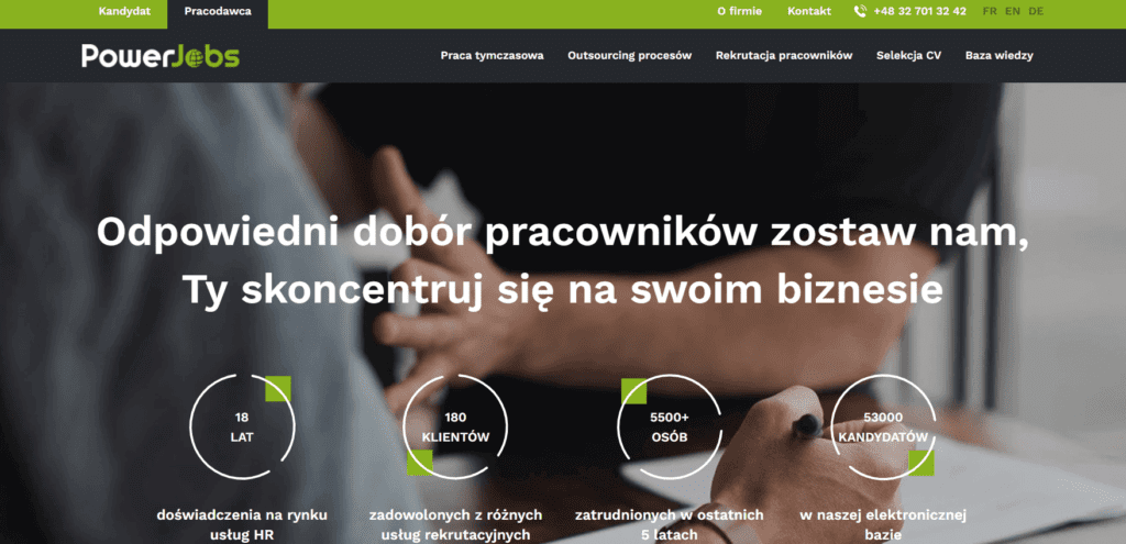 Powerjobs jest z Katowic i oferują zatrudnienie tymczasowe